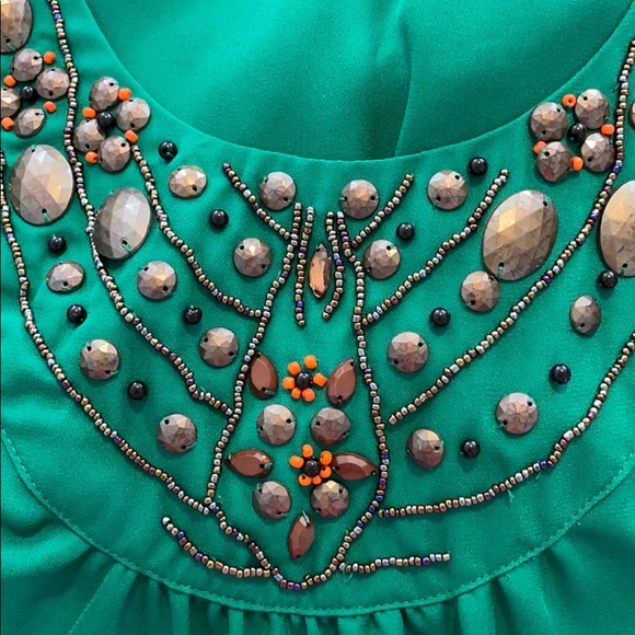 Off the Shoulder Green Dress - Picture 7 of 7